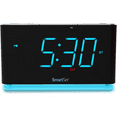 thumbnail image 2 of Smartset Alarm Clock Radio with Bluetooth Speaker with USB Port for iPhone/iPad/iPod/Android and Tablets, 1.4" Cyan LED Display and Night Light, ER100301, 2 of 8