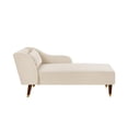 thumbnail image 5 of Triple Tree Chaise Lounge Chair Indoor Kids Upholstered Backrest Velvet Curved Armrests, Beige, 5 of 9