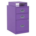 thumbnail image 1 of Pemberly Row 3-Drawers Locking Metal File Cabinet with Top Shelf in Purple, 1 of 10