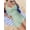 Green, variant on Women's Black White Polka Dot Halter One Piece Swimsuit Ruched Vintage Beach Swimwear