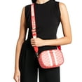 thumbnail image 3 of Michael Kors Women's Jet Set Travel Medium Logo Stripe Zip Around Crossbody Bag (Dark Sangria), 3 of 4