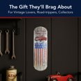 thumbnail image 4 of American Art Decor God Bless America Vintage Metal Thermometer Wall Sign with Embossed Edge, Rustic Red Truck and Weathered American Flag, Indoor/Outdoor Dual-Scale Fahrenheit & Celsius, 4 of 8