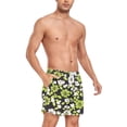 thumbnail image 4 of FORMRS Mens Swim Trunks Mesh Liner Quick Dry Casual Beach Board Shorts with Pockets, Sizes S-2XL, Green Flower Pattern, 4 of 9