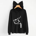 thumbnail image 3 of Vente Chaude Chandail à Capuchon pour Femmes Simple avec Chat de Dessin Animé Oreilles 3D Manches Longues Décontracté Hoody Chandail en Molleton Mode pour Dames Chandail à Capuche Hauts Chandails à Capuchon, 3 of 3