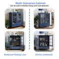 thumbnail image 6 of 28'' Sideboard Buffet Cabinet, Wood Storage Cabinet with 2 Glass Doors and 1 Drawer for Kitchen, Living Room, Entryway (Blue), 6 of 8