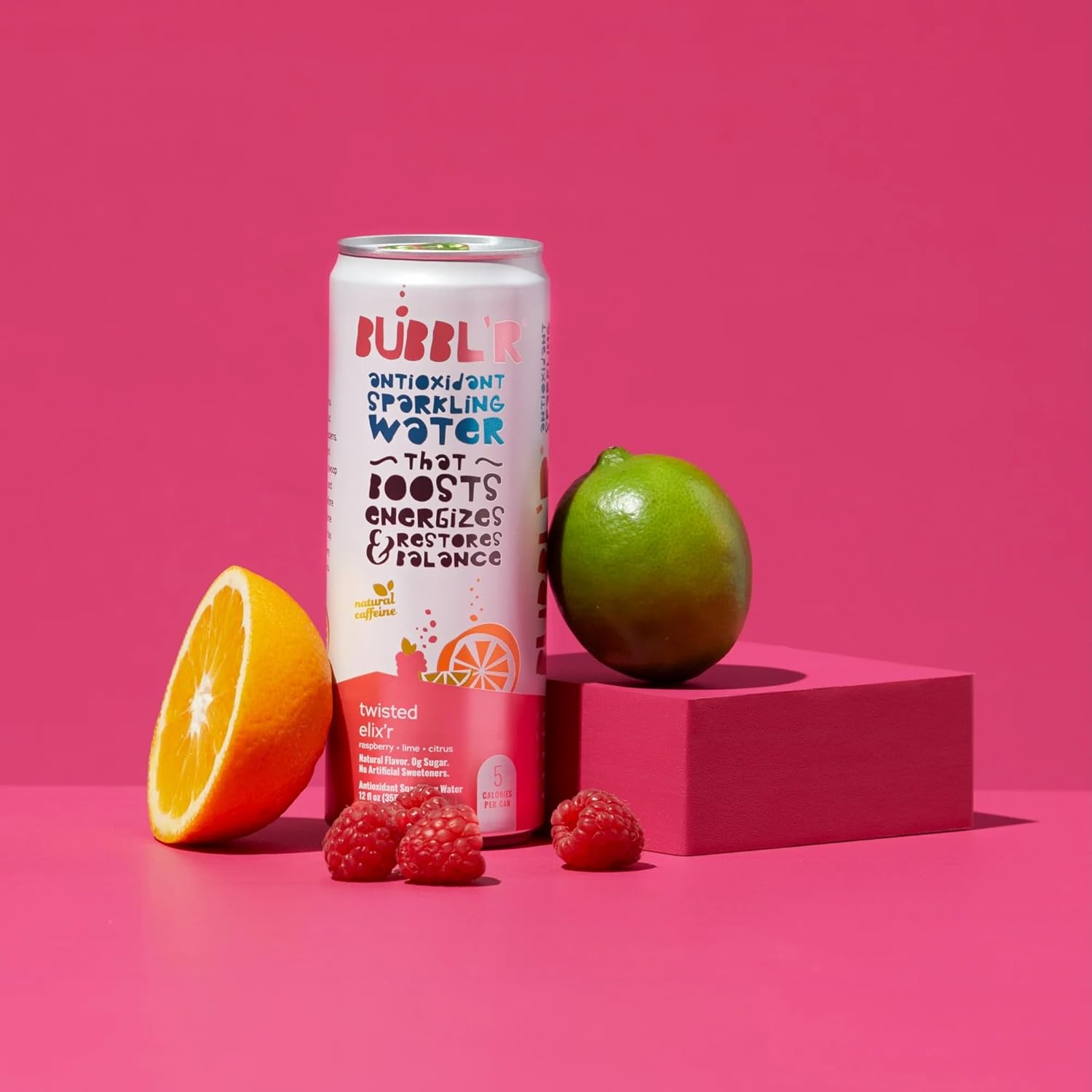New Bubblr Antioxidant Sparkling Water - Triple Berry Breez'r, Tropical Dream'r, Twisted Elix'r - Variety Pack, 0 Suger, 69 Mg Caffine, Sparkling Water 12 Fl Oz (Pack Of 6)