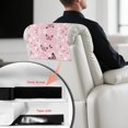 thumbnail image 4 of TSOVTHRID Pink Butterfly Cherry Blossom Print Headrest Cover for Recliner Chair, Waterproof PU Leather Sofa Head Protector, Stain Resistant Couch Head Rest Covers 17x27 in, 3 Pieces, 4 of 7