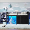 thumbnail image 3 of Harper & Bright Designs Twin Size Low Loft Bed with Storage Drawers and Shelves, Metal Loft Bed Frame with Storage Stairs and Lights, Black, 3 of 12