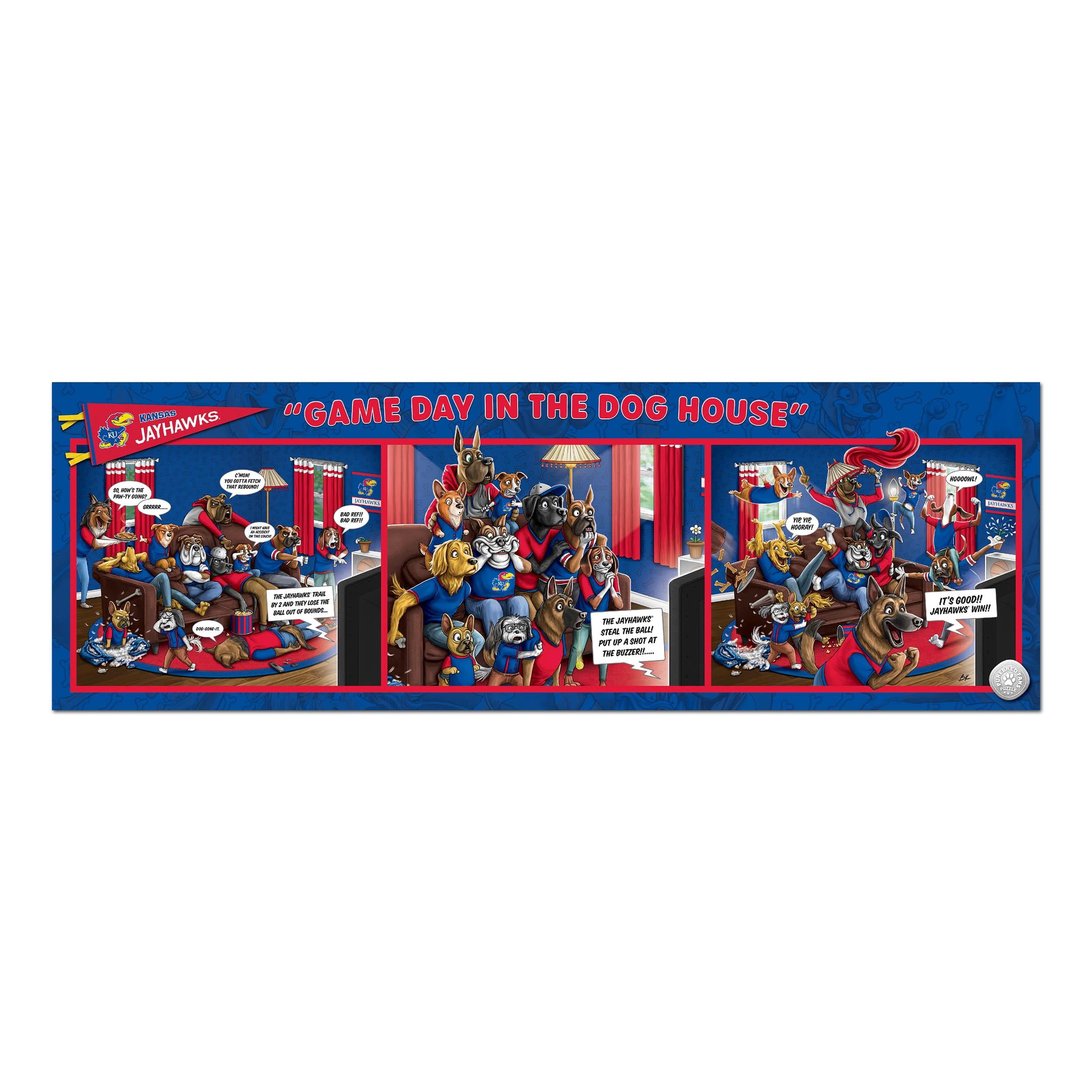 YouTheFan NCAA Kansas Jayhawks Purebred Fans Gameday in the Dog House 1000PC Puzzle