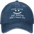 thumbnail image 1 of Hats for Men Baseball Cap Free Hugs Just Kidding Dont Touch Me Fitted Golf Cap, 1 of 8