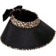 thumbnail image 1 of Simplicity Lady's Satin Leopard Print Roll Up Visor - Dyed Black, 1 of 3