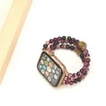 thumbnail image 3 of Beaded Bracelet Compatible with Apple Watch Band Series 9, 10, Ultra 2, SE, Ultra 8 7 6 5 4 3 2 1, Elastic Stretchy Watch Strap for iWatch Band 42mm 44mm 45mm 46mm 49mm,Purple, 3 of 4