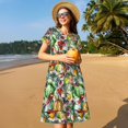 thumbnail image 4 of Balery Vegan1 Vestidos sueltos de manga corta para mujer, vestidos de verano 2025, vestidos casuales de corte A con vuelo., 4 of 6