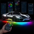 thumbnail image 1 of Luces LED de bajo brillo, tiras de luz de colores de ensueño con control por aplicación, kit de acento exterior para coche, 1 of 5