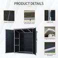 thumbnail image 3 of Remise de Rangement Extérieure Noire 5x3 Pi - Armoire de Patio en Résine Résistante aux Intempéries pour Outils, Coussins et Rangement de Vélos - Verrouillable - Durable et Assemblage Facile, 3 of 8