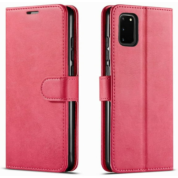 Starshop Case for Samsung Galaxy A03 Core,  Glass Screen Protector, Premium Leather Wallet Pocket Pink