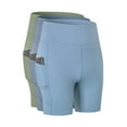 thumbnail image 6 of Yoga Shorts for Women - High Waisted Tummy Control Stretch Biker Shorts with Pockets for Workout, Running, Blue, S, 6 of 6