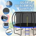 thumbnail image 4 of GUTALOR 12FT Outdoor Trampoline with Safety Enclosure - Black & Blue Kids' Trampoline with Ladder and Padding, 4 of 6