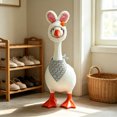 thumbnail image 4 of AZXY Easter Porch Goose Outfit, Plush Fuzzy Bunny Ear Hat with Carrot Decoration Set,Goose Costume for 23 Inch Cement Plastic Lawn Goose Statue, Easter Spring Decor, Outdoor Yard Garden Home Decor, 4 of 5