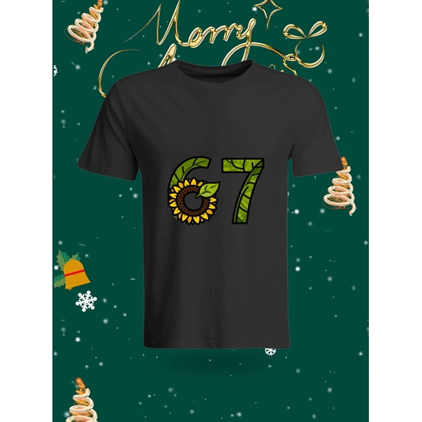 Creative and Unique Number 67 Pattern T-Shirt, Comfortable and Breathable Daily Wear Men's Short Sleeve, Highlighting Personal Style