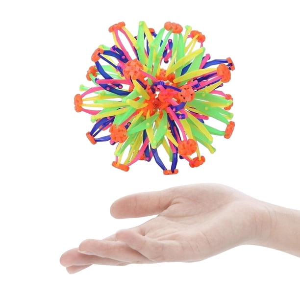 Bola de floración para niños, bola esférica retráctil multicolor, juguete interactivo para padres e hijos, juguete sensorial para familia de niños 14cm a 28cm