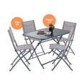 thumbnail image 1 of Naterial Set de Comedor: Mesa+ 4 Sillas Plegables de Acero Apta para Exterior, Modelo Emys, 1 of 5
