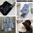 thumbnail image 6 of 4 pcs Red Star Sew on Applique Star Applique with Glass Rhinestone Pentagram Shape Appliques Decoration Patchs DIY, 6 of 6