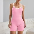 thumbnail image 2 of OSOLU Women's Sport Seamless Jumpsuit Yoga Jumpsuit Sleeveless Elastic Skinny Tracksuits Padded Gym Playsuit Ribbed Rompers For Fitness Jogging Pink M, 2 of 7