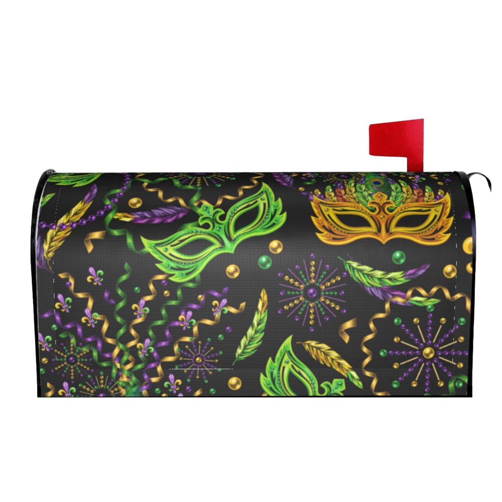 Xecao Carnival Mardi Gras3 for Mailbox Cover with Magnetic Strips, Waterproof and Sunscreen, Adds a Decorative Touch to Your Garden Yard.