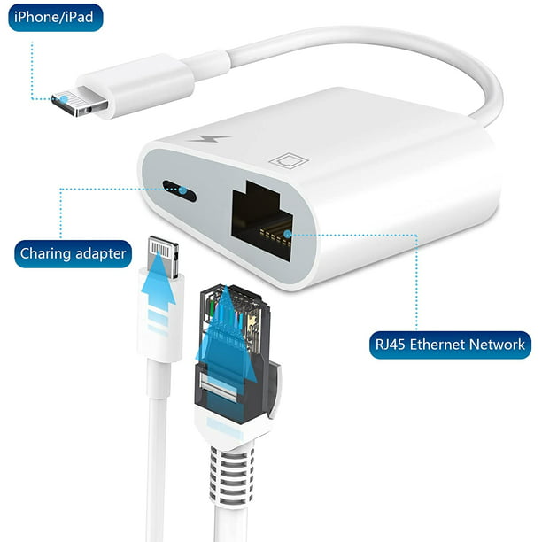 RJ45 Ethernet Lightning to HDMI Digital AV Adapter for i-Phone 14 i-Pad to  TV1080P Network LAN Wired Adapter Charging Converter