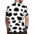 thumbnail image 4 of Cow Print Spots T-Shirt Mens Black And White Animal Funny Gym T-Shirts Breathable Summer, 4 of 5