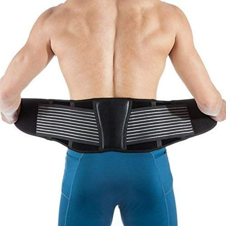 NOEXCUSES® Stabilizing Lumbar Lower Back Brace and Support Belt with Dual Adjustable Straps and Breathable Mesh Panels