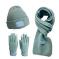 thumbnail image 3 of Winter Gloves for Women, Unisex 3 Pcs Winter Warm/Ski Set Knitted Beanie Hat Gloves Scarf, 3 of 3