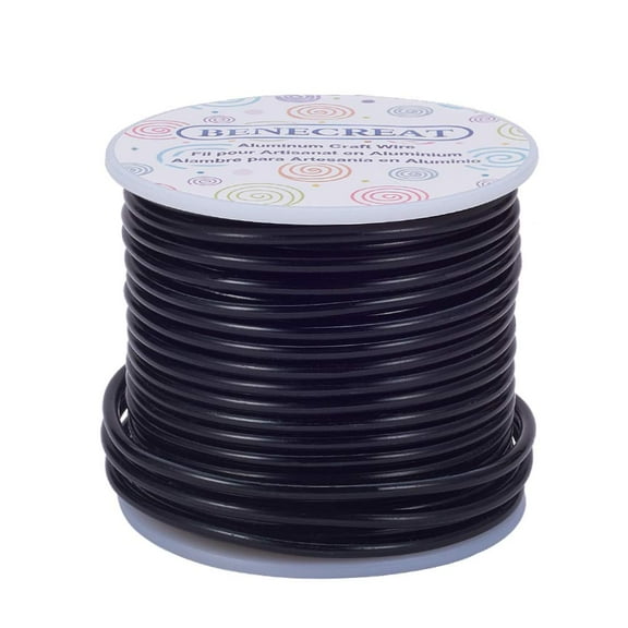 9 Gauge Jewelry Craft Aluminum Wire 55 Feet Bendable Metal Sculpting Wire for Craft Floral Model Making (Black 3mm) Black