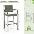 thumbnail image 3 of 2 Pcs Outdoor Wicker Rattan Patio Bar Stools Counter Bar Height Chairs,Cushions,Mix Gray, 3 of 11