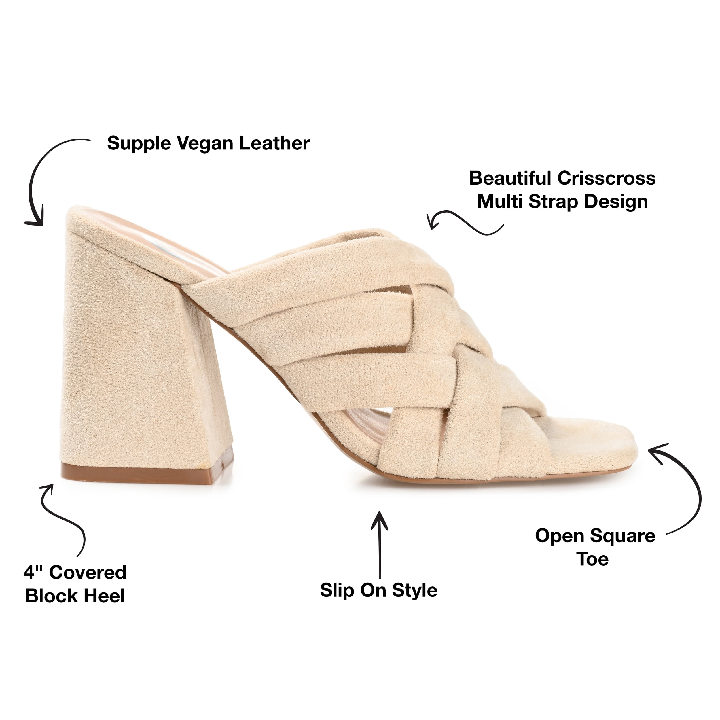 Journee Womens Dorisa Open Square Toe Block Heel Sandals
