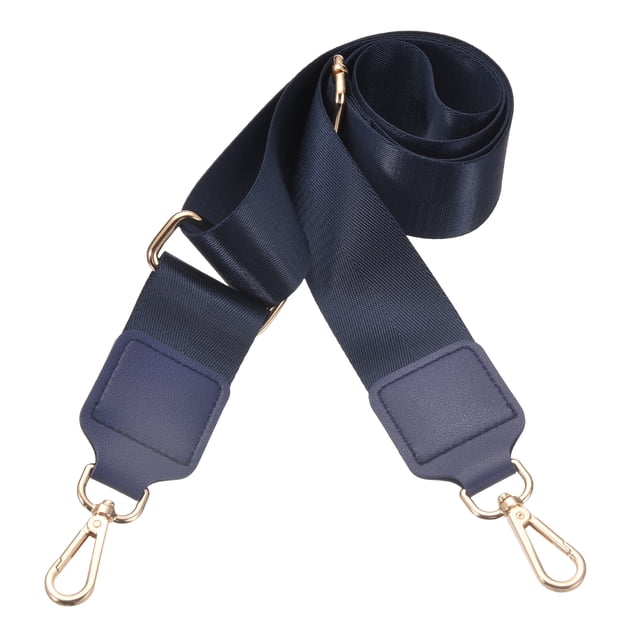 Correas de bolso de reemplazo cruzadas Uxcell, correa de hombro ancha ajustable con extremos de cuero para bolso de mano, bolsa de lona, azul (hebilla de oro claro)