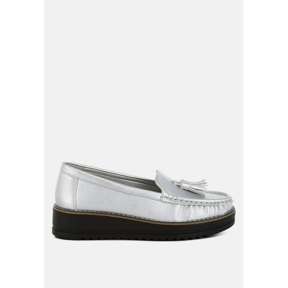 Larana Metallic Tassel Detail Loafers