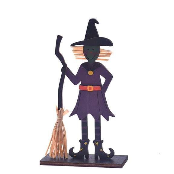 FEISHENTT Halloween Wooden Decorations, Halloween Tabletop Centerpiece Craft Decor Witch Decor for Home, Indoor, Holiday, Party Supplies, Kid's Gift
