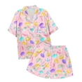 thumbnail image 3 of Youmylove 2PCS Sets Pajamas For Kids Children Graphic Printed Short Sleeve Button Shirt Shorts Sleepwear Set Cute Dailywear, 3 of 3