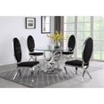 thumbnail image 2 of Silver Stainless Steel 5 Piece Dining Set with Round Clear Glass Table, 2 of 4