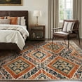 thumbnail image 2 of KoshiMe 6'x9' Area Rugs for Living Room, Machine Washable Rugs Non-Slip, Low Pile Soft Print Pattern Western Rug for Bedroom, Dining Room, Office, Orange, 2 of 9