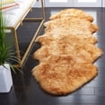 thumbnail image 2 of SAFAVIEH Sheep Skin Tiana Sheep Skin Area Rug, Champagne/Copper Brown, 3' x 5' Specialty, 2 of 5