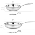 thumbnail image 5 of 2-Piece Oven Safe, Riveted Handle Stainless Steel Induction Frying Pan Set - Silver, 8-inch & 10-inch, 5 of 6