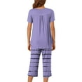 thumbnail image 7 of yievot Womens Capri Pajama Sets Loungewear Short Sleeve Top with Capri Pants Soft Pjs 2 Piece Sleepwear Lounge Sets, 7 of 7