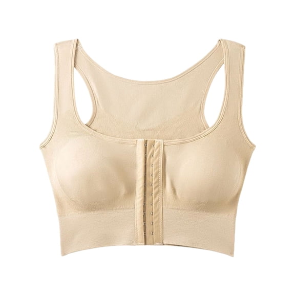 Tbopshirt Bras for Women Push Up Bra Breathable Plus Size Wireless Seamless Hollow Front Button Bra Thin Sports Yoga Bra