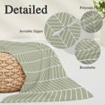 thumbnail image 2 of Sage Green Geometric Pillow Covers, Linen Long Throw Pillow Case, Minimalism Solid Color Striped Lines Holiday Pillow Protector Decorative Cushion Cover for Living Room/Bedroom 20" x 36", 2 of 8