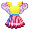 thumbnail image 4 of Disfraz De Fancy Nancy Para Niños Niña Vestido De Manga Corta Con Pantalones Máscara Navidad Halloween Cosplay Conjunto Completo Regalo De Cumpleaños Ropa De Fiesta, 4 of 4
