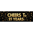thumbnail image 4 of Golden Cheers to 21 Years Celebration Backdrop with Balloons Streamers Stars Photography Props Party Banner Decorations Birthday Supplies, 4 of 8