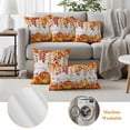 thumbnail image 6 of Fall Pumpkin Outdoor Waterproof Pillow Covers, Orange Red Thanksgiving White Wood Grain Decorative Rectangle Throw Pillowcase Sofa Cushion Sham for Patio/Couch/Chair, 20"x12" 2 Pack, 6 of 8